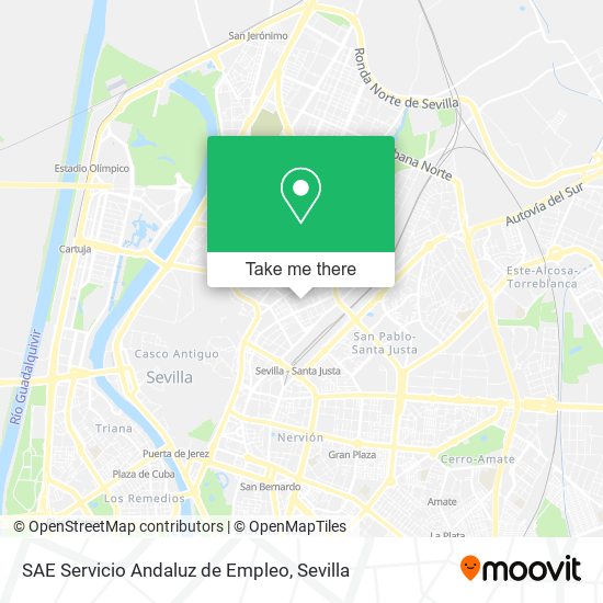SAE Servicio Andaluz de Empleo map