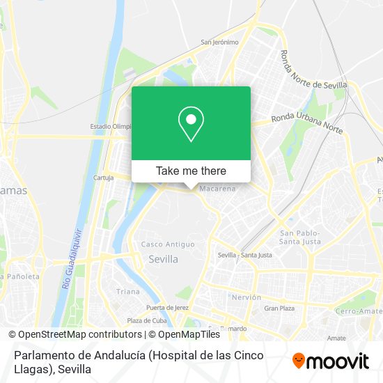 mapa Parlamento de Andalucía (Hospital de las Cinco Llagas)