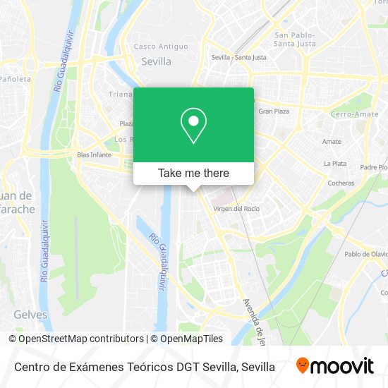 mapa Centro de Exámenes Teóricos DGT Sevilla