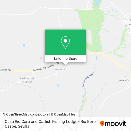 Casa Rio Carp and Catfish Fishing Lodge - Rio Ebro Caspe map