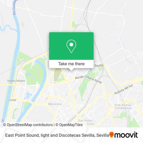 East Point Sound, light and Discotecas Sevilla map