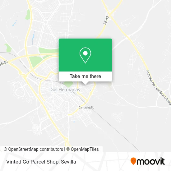 Vinted Go Parcel Shop map
