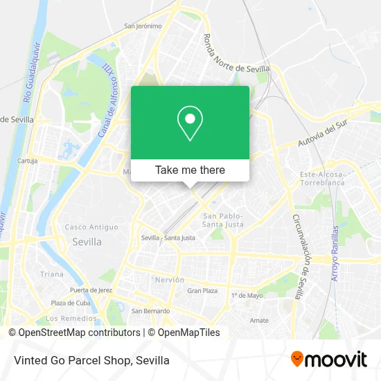 Vinted Go Parcel Shop map