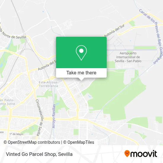 Vinted Go Parcel Shop map