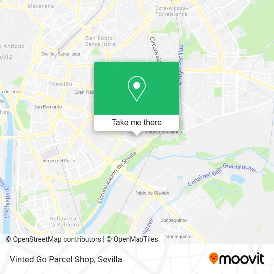 Vinted Go Parcel Shop map