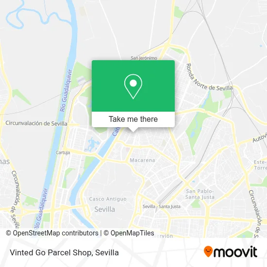 Vinted Go Parcel Shop map