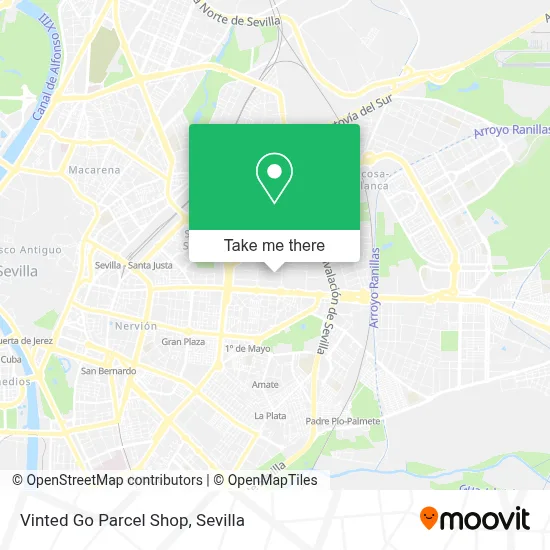 Vinted Go Parcel Shop map