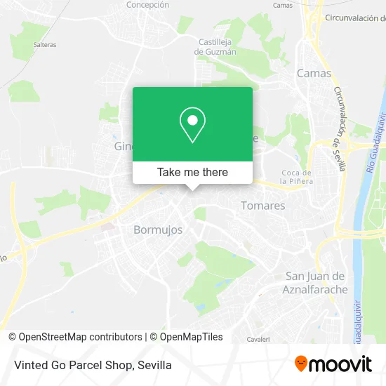 Vinted Go Parcel Shop map