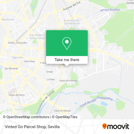 Vinted Go Parcel Shop map