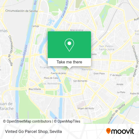 Vinted Go Parcel Shop map