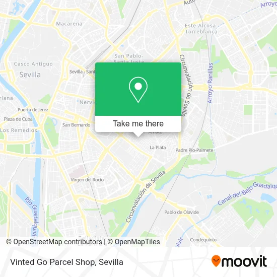 Vinted Go Parcel Shop map