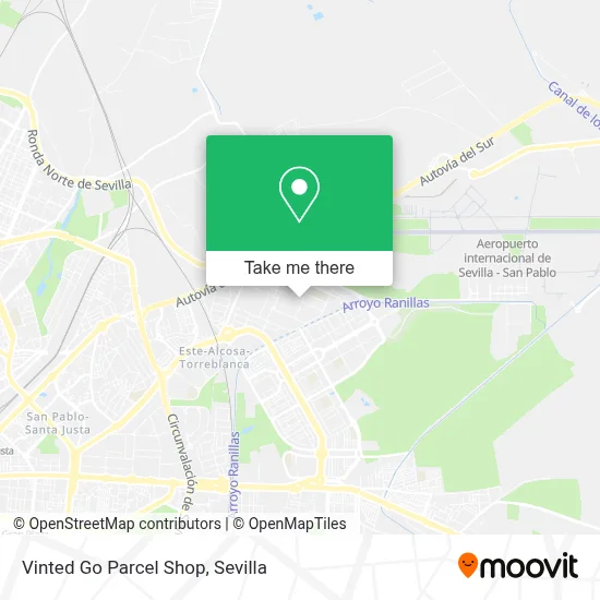 Vinted Go Parcel Shop map