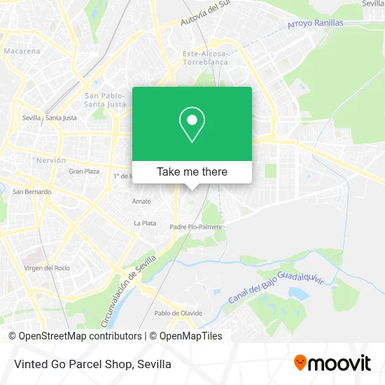Vinted Go Parcel Shop map