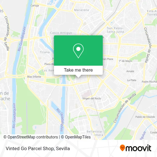 Vinted Go Parcel Shop map