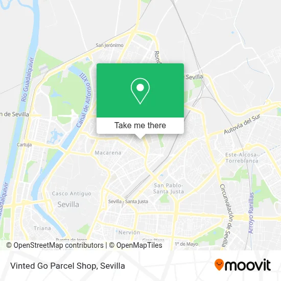 Vinted Go Parcel Shop map