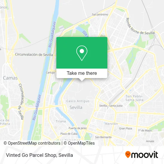 Vinted Go Parcel Shop map