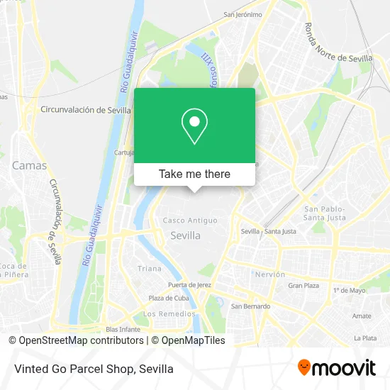 Vinted Go Parcel Shop map