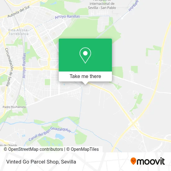 Vinted Go Parcel Shop map