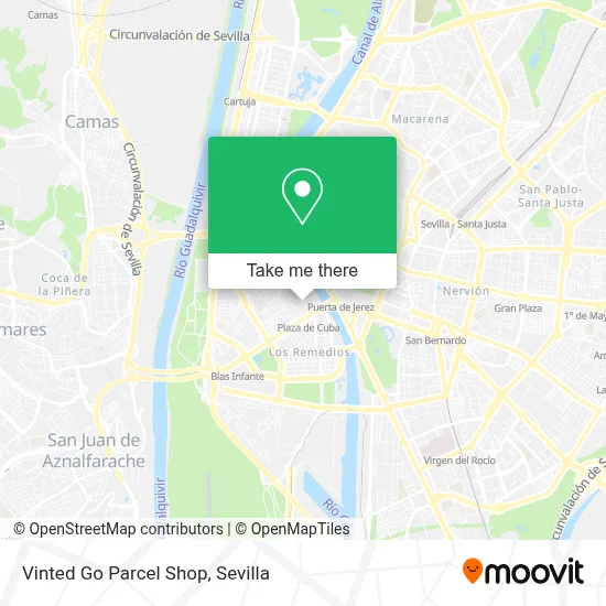 Vinted Go Parcel Shop map