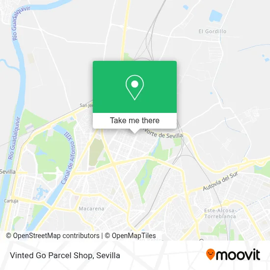 Vinted Go Parcel Shop map