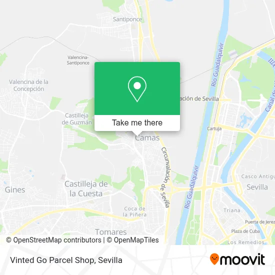Vinted Go Parcel Shop map