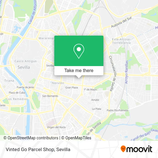 Vinted Go Parcel Shop map