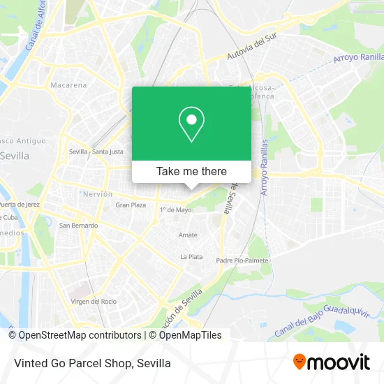 Vinted Go Parcel Shop map
