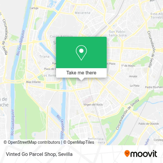 Vinted Go Parcel Shop map