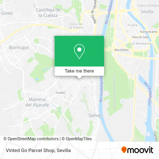 Vinted Go Parcel Shop map