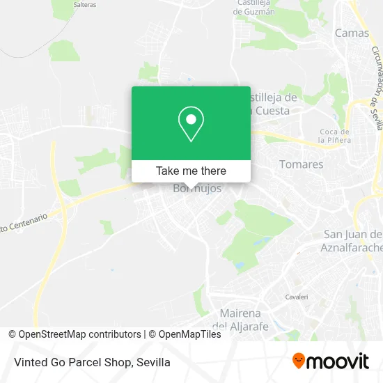 Vinted Go Parcel Shop map