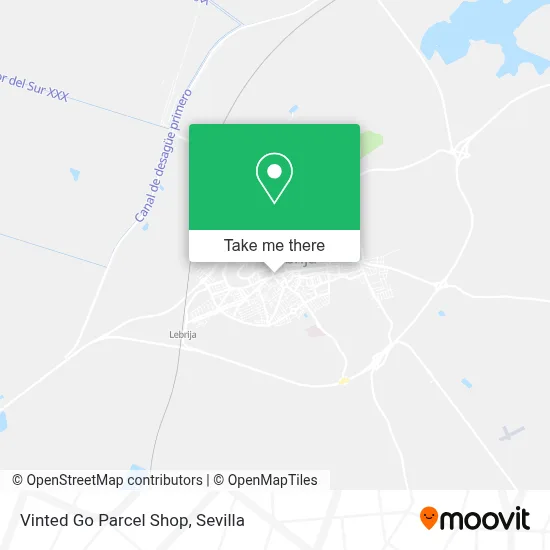 Vinted Go Parcel Shop map