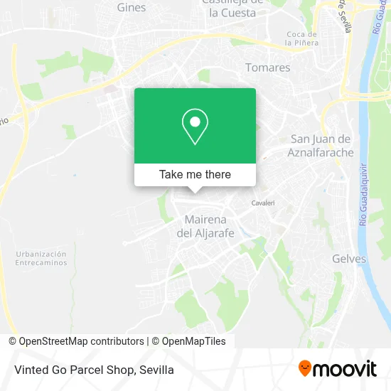 Vinted Go Parcel Shop map