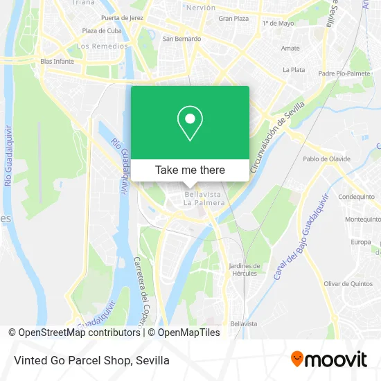 Vinted Go Parcel Shop map