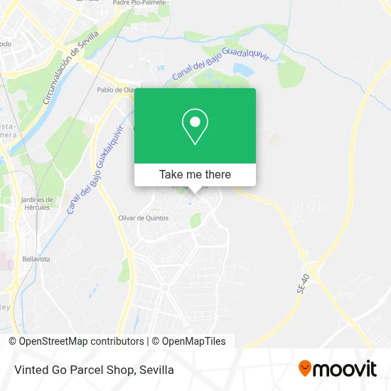 Vinted Go Parcel Shop map