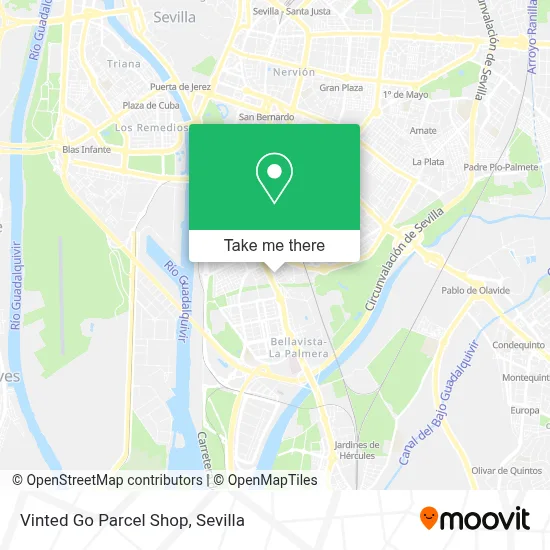 Vinted Go Parcel Shop map