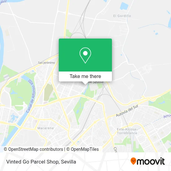 Vinted Go Parcel Shop map