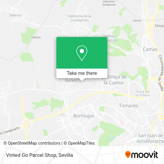 Vinted Go Parcel Shop map