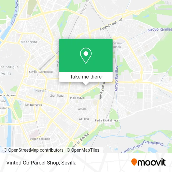 Vinted Go Parcel Shop map