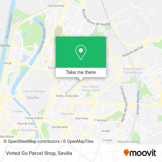 Vinted Go Parcel Shop map