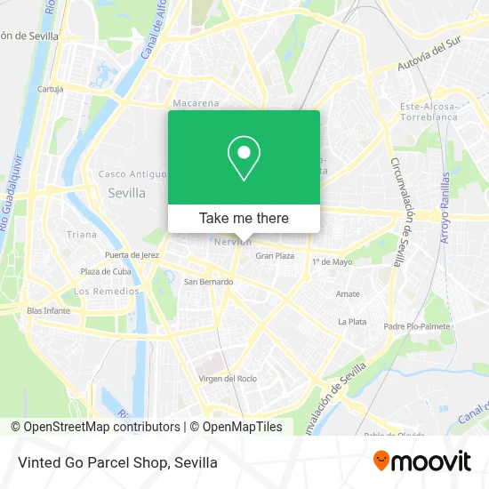 Vinted Go Parcel Shop map