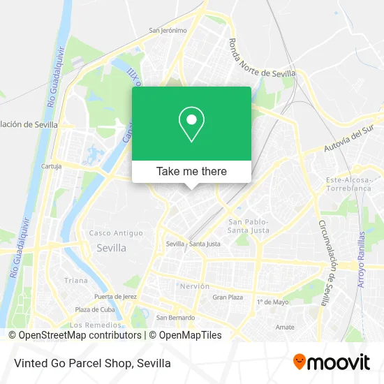Vinted Go Parcel Shop map