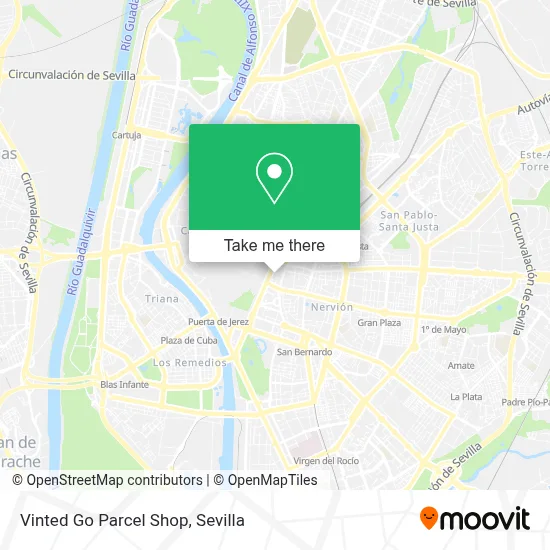 Vinted Go Parcel Shop map