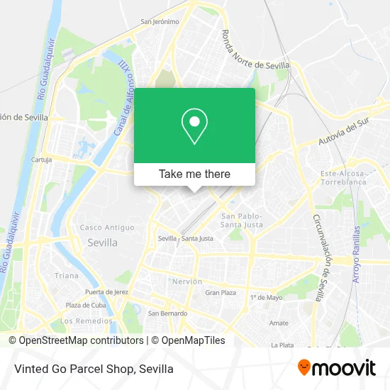 Vinted Go Parcel Shop map