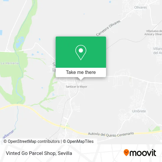 Vinted Go Parcel Shop map