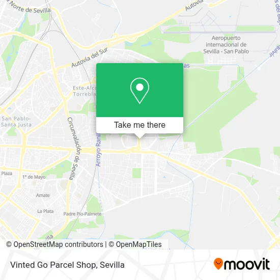 Vinted Go Parcel Shop map
