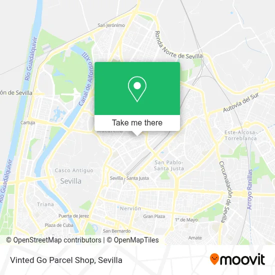 Vinted Go Parcel Shop map