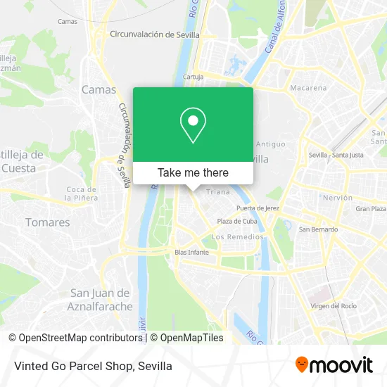 Vinted Go Parcel Shop map
