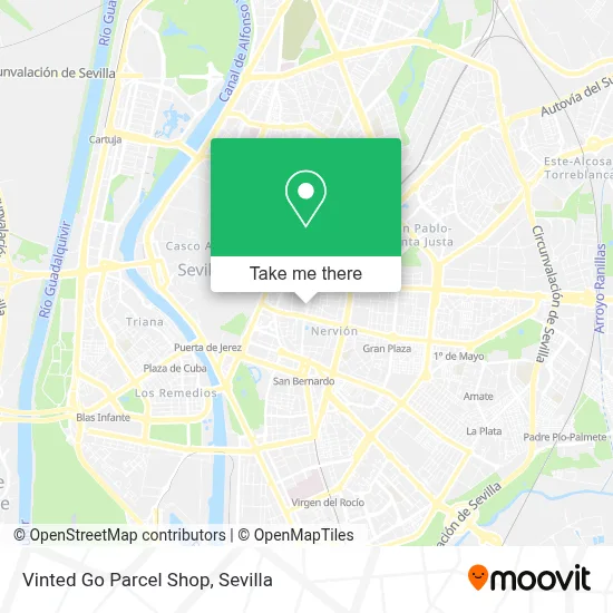 Vinted Go Parcel Shop map