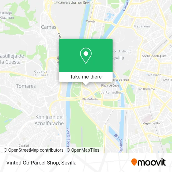 Vinted Go Parcel Shop map
