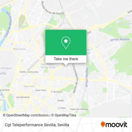 Cgt Teleperformance Sevilla map